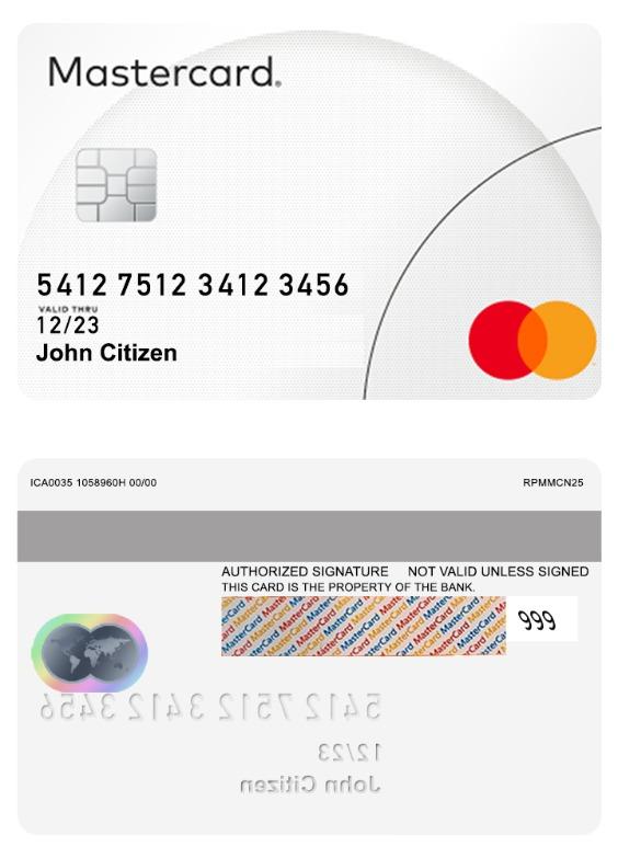 Mastercard sample psd classic design